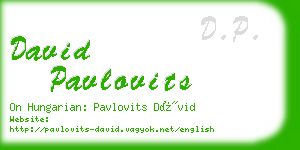 david pavlovits business card